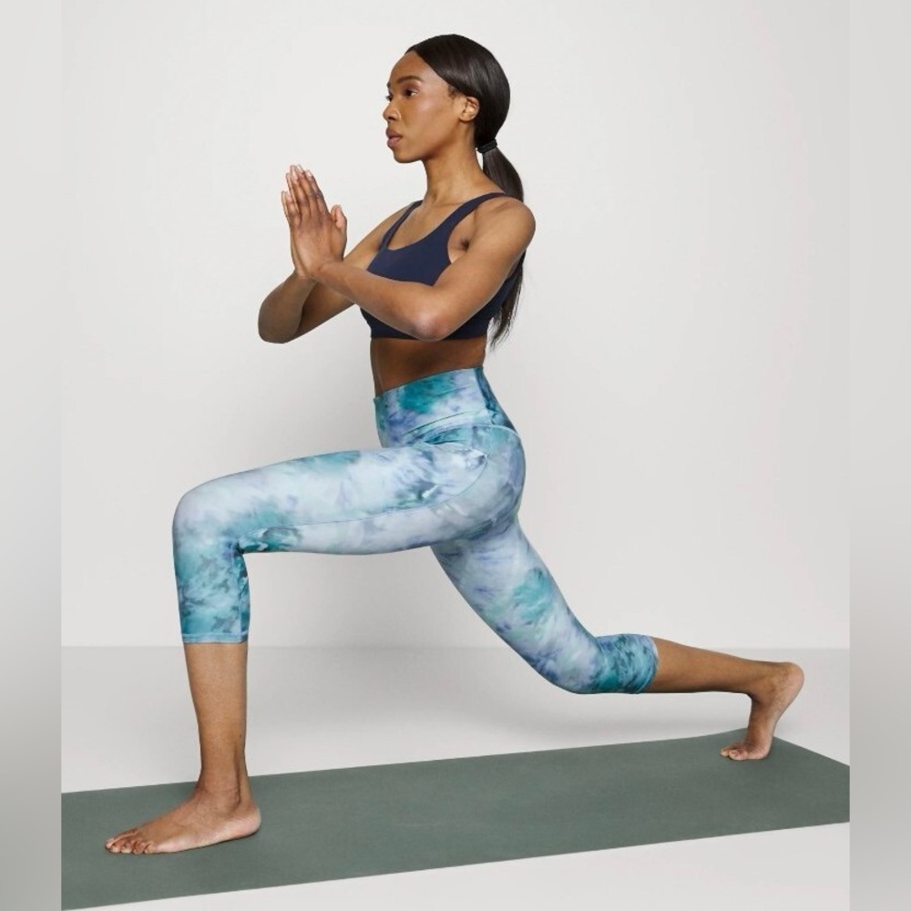 Athleta Blue-Green Tie-Dye Leggings - Picture 2 of 8